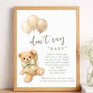 Poster Nous pouvons à peine attendre Baby Shower Ne dites