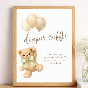 Poster Nous pouvons à peine attendre Baby Shower Tombola