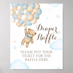 Poster Nous pouvons à peine attendre Ballon Ours Garçon B