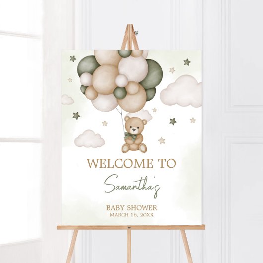 Poster Nous pouvons attendre avant l'accueil Boho vert