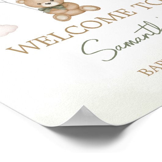 Poster Nous pouvons attendre avant l'accueil Boho vert (Coin)