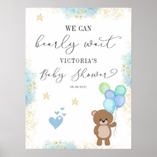 Poster Nous pouvons attendre avant le Baby shower de bien