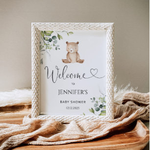 Poster Nous pouvons attendre baby shower bienvenue