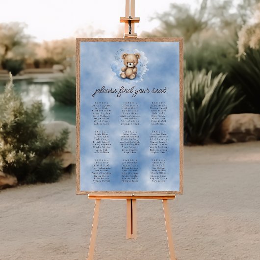 Poster Nous Pouvons Attendre Le Baby shower Bleu Siège