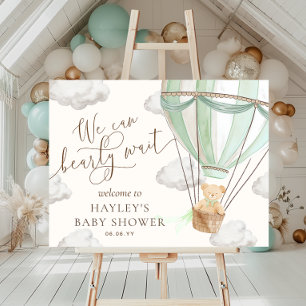 Poster Nous pouvons attendre le Baby shower vert de la me