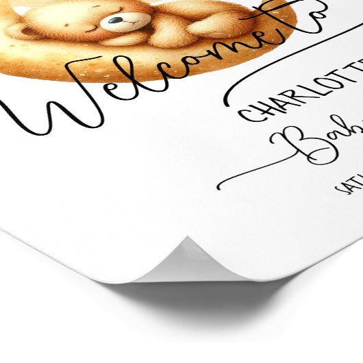 Poster Nous pouvons attendre mignon Baby shower Ours Bien (Coin)