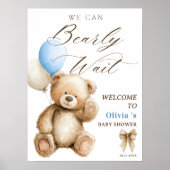 Poster Nous pouvons attendre tôt Teddy Bear Baby shower B (Devant)