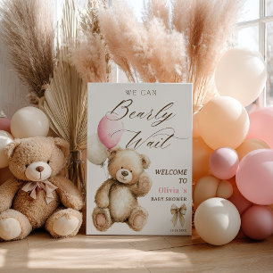 Poster Nous pouvons attendre tôt Teddy Bear Baby shower B