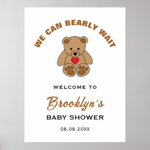 Poster Nous pouvons attendre tôt Teddy Bear Baby shower B