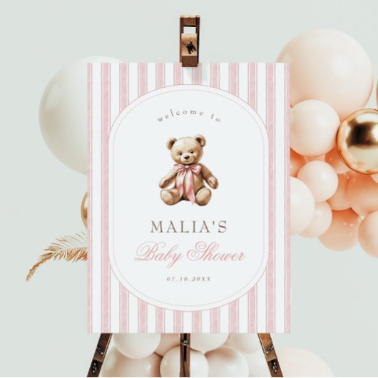 Poster Nous pouvons attendre un Baby shower élégant accue