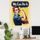 Poster Nous Pouvons Le Faire | Féminisme (Bureau à domicile)