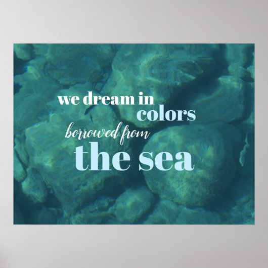 Poster Nous rêvons Blue Tropical sous la motivation de la (Devant)