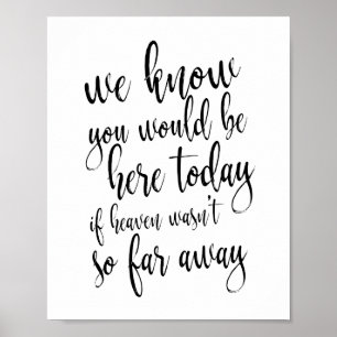 Poster Nous savons que vous seriez ici aujourd'hui 8x10