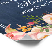 Poster Nous Savons Que Vous Seriez Ici Blue Chalkboard Fl (Coin)