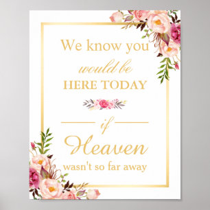 Poster Nous Savons Que Vous Seriez Ici Floral Chic Mariag