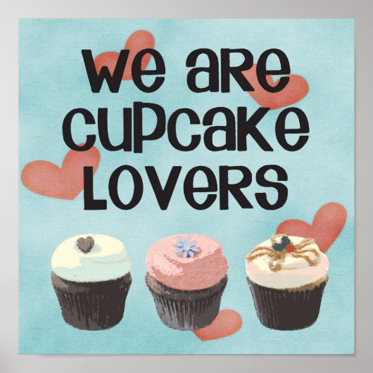 Poster "NOUS SOMMES AMOUREUX DE CUPCAKE" (Devant)