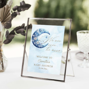 Poster Nous Sommes Au-Dessus Du Baby shower Moon Boy