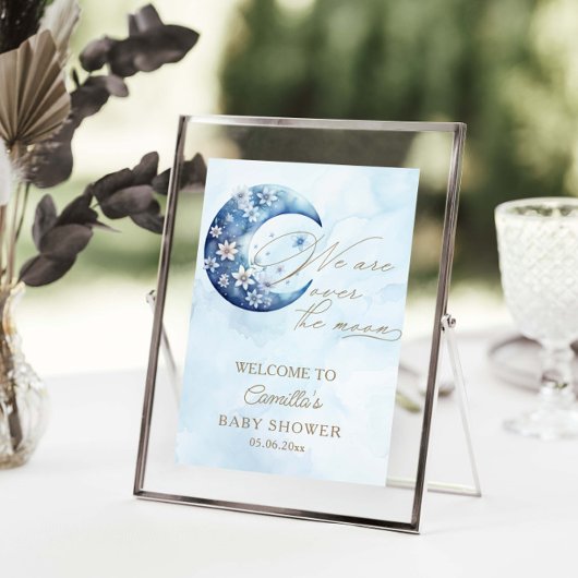 Poster Nous Sommes Au-Dessus Du Baby shower Moon Boy