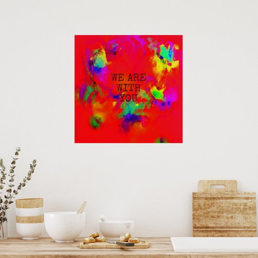 Poster Nous sommes avec vous soutien diversité coeur abst (Cuisine)