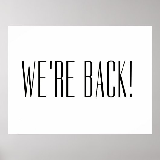 Poster Nous sommes de retour blanc (Devant)