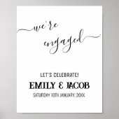 Poster Nous sommes engagés Minimaliste Fiançailles Welcom (Devant)