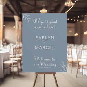 Poster Nous sommes heureux que vous soyez ici Mariage ble
