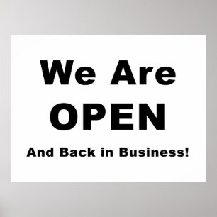 Poster Nous sommes ouverts et de retour en affaires