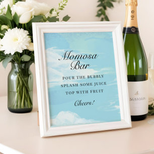 Poster Nous sommes sur Cloud 9 Baby shower Barre Mimosa