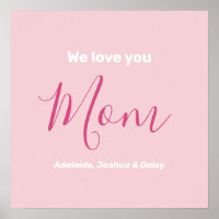 Nous t'aimons Maman Pink Minimalist