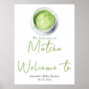 Poster Nous t'aimons tellement Matcha Baby Shower Bienven