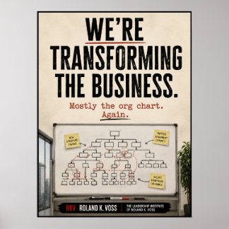 Poster Nous transformons la satire des affaires