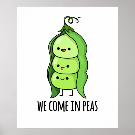 Poster Nous Venons Peas Cute Pea Pun (Devant)