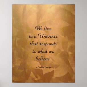 Poster Nous Vivons Dans Un Univers Citation - Cuivre