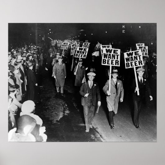 Poster Nous Voulons De La Bière ! Manifestation contre l' (Devant)