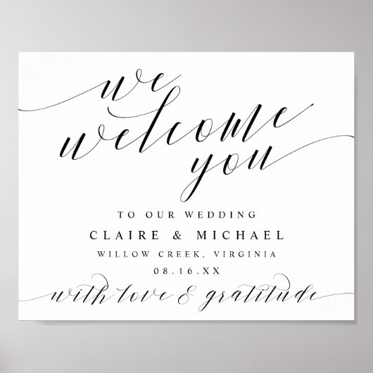 Poster Nous Vous Accueillons Calligraphie Script N'Import (Devant)