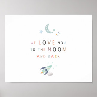 Poster Nous Vous Aimons À La Lune Et À L'Affiche De La Pé