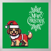 Poster Nous vous souhaitons un joyeux Noël avec un chien (Devant)