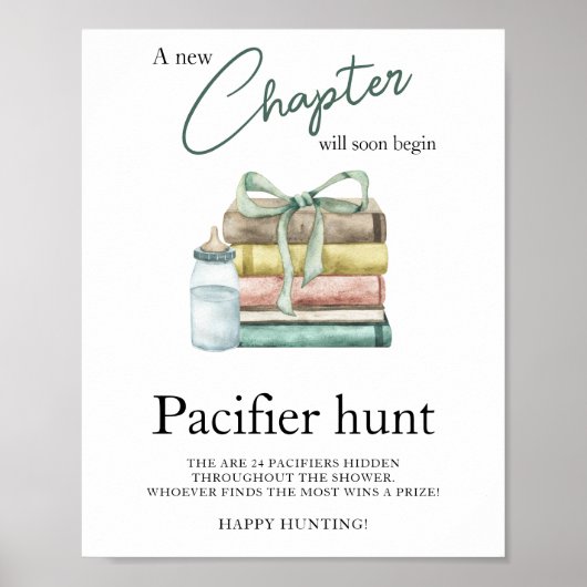 Poster Nouveau baby shower de chapitre - Jeu de chasse au (Devant)