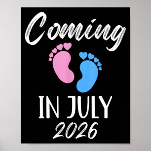 Poster Nouveau bébé arrive en juillet 2026 Baby Shower dr