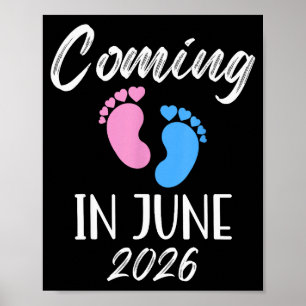 Poster Nouveau bébé arrive en juin 2026 Baby Shower drôle