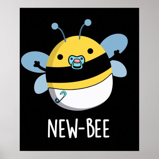 Poster Nouveau Bee Funny Insect Pun de bug Dark BG (Devant)