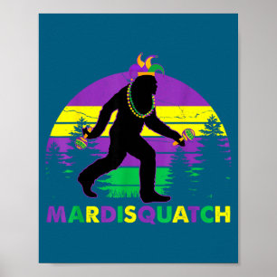Poster Nouveau Bigfoot Mardi Gras Sasquatch Orléans