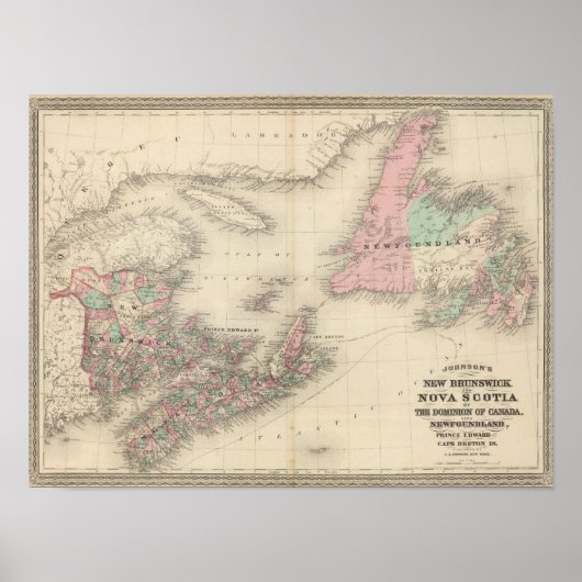 Poster Nouveau-Brunswick et Nouvelle-Écosse (Devant)