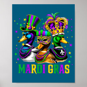 Poster Nouveau Canard Colvert Mardi Gras Orléans