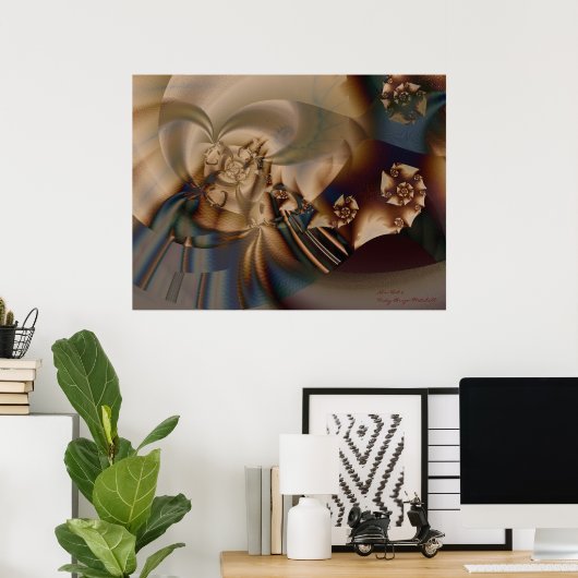 Poster Nouveau Casquette 2 Art Fractal Abstrait (Bureau à domicile)