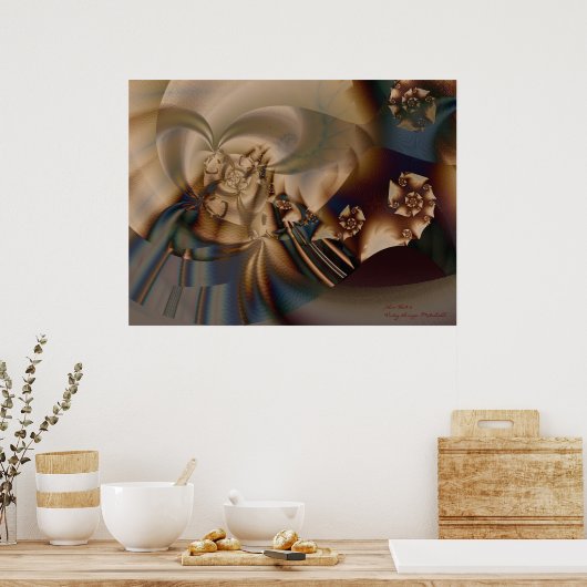 Poster Nouveau Casquette 2 Art Fractal Abstrait (Cuisine)