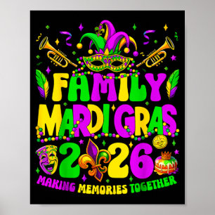 Poster Nouveau chapeau de bouffon de Mardi Gras heureux