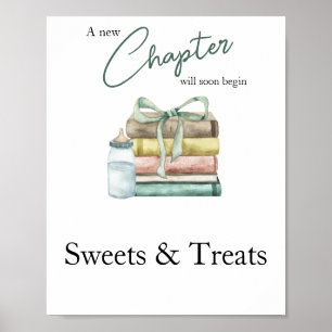Poster Nouveau Chapitre Baby shower Sucres et friandises