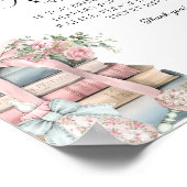 Poster Nouveau Chapitre Bow Baby shower floral Déchets de (Coin)