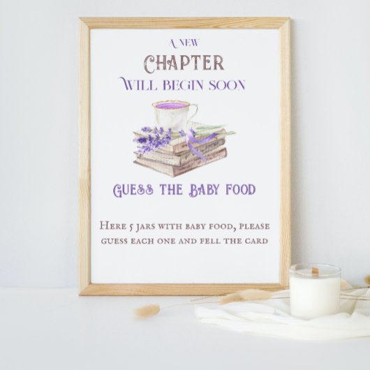 Poster Nouveau Chapitre Commencer Livre Guess Baby shower